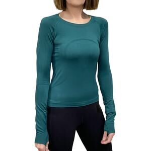 Lululemon Swiftly Tech Long-Sleeve Shirt Waist Length Sz 6 New $78 Storm Teal